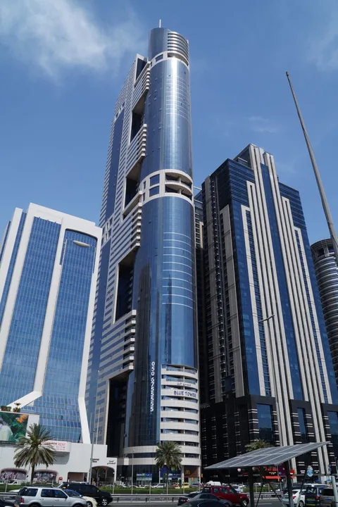 Blue Tower, Sheikh Zayed Road in Dubai