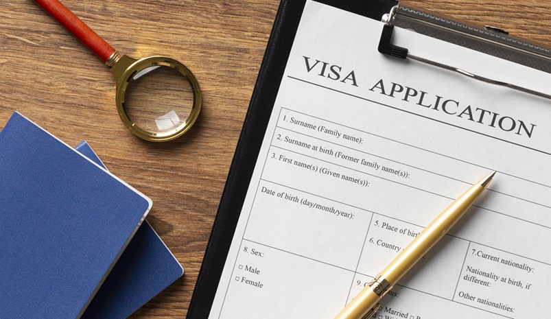 Top View Visa Application Arrangement