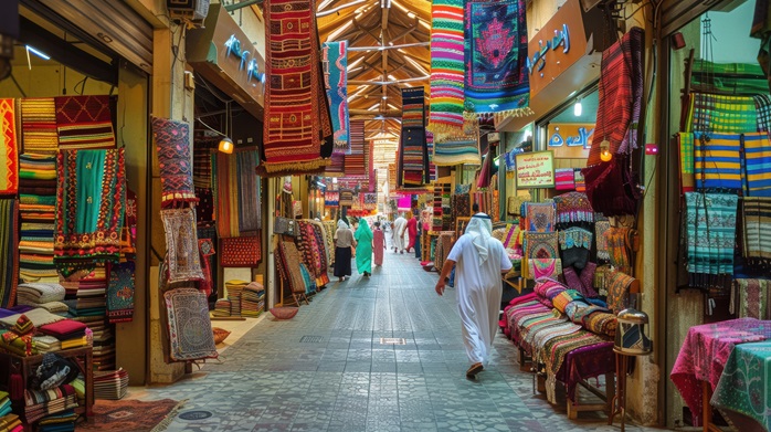 Colorful Textiles Middle Eastern Market