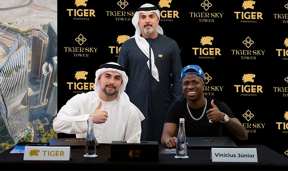 Brazilian Football Star Vinícius Júnior Acquires Iconic Penthouse at Tiger Sky Tower, Dubai